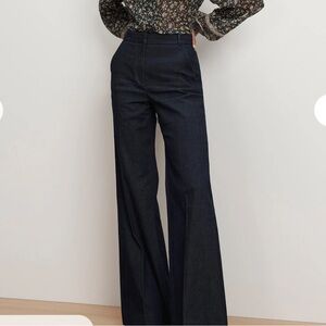 Veronica Beard Crue Wide-Leg Denim Pant